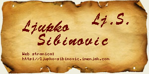 Ljupko Sibinović vizit kartica